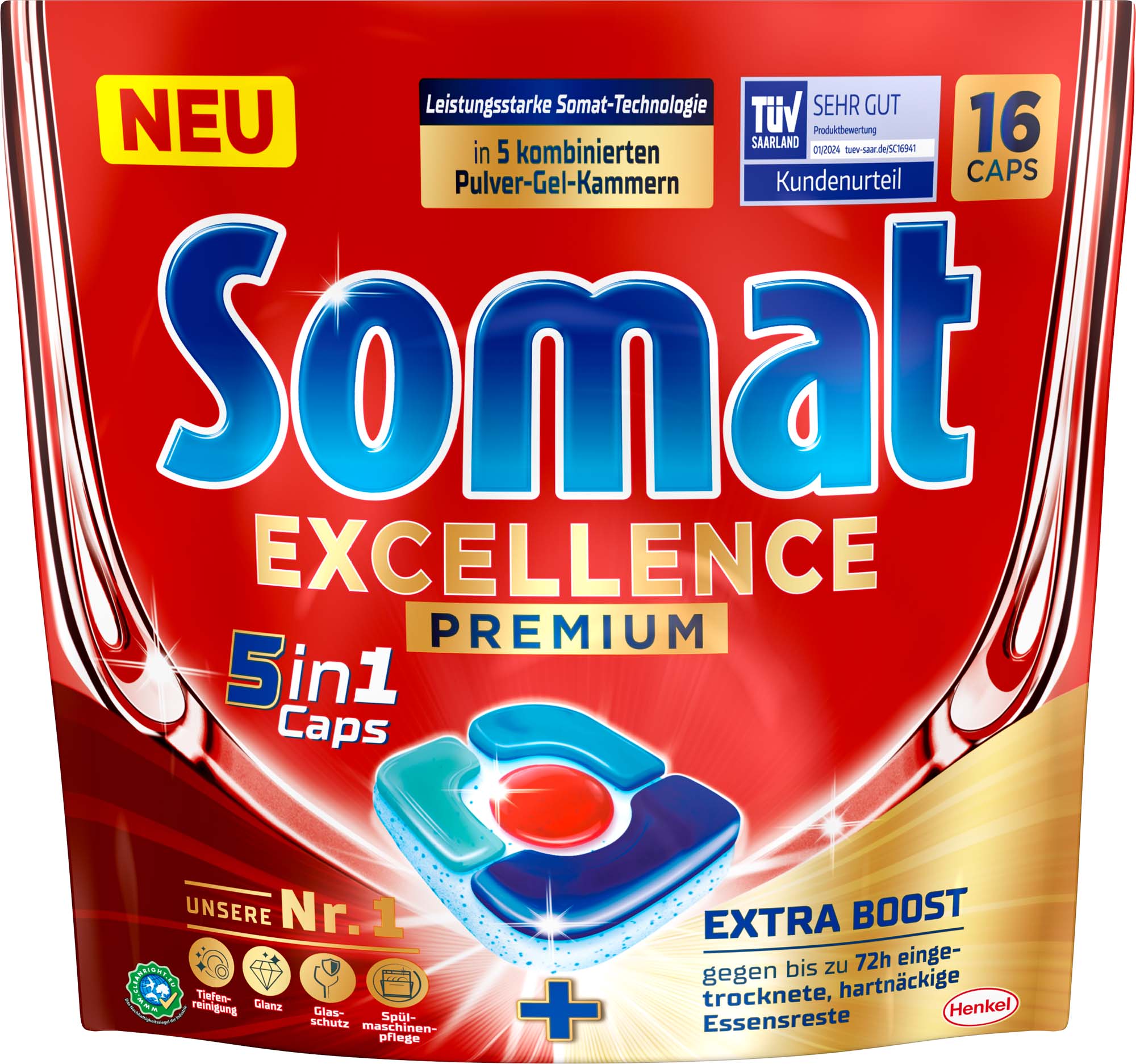 Somat Excellence Premium 5in1 Caps 16 Taps 297,6g
