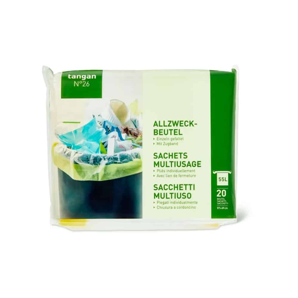 Allzweckbeutel mit Zugband Einzeln gefaltet 55L 57 x 69cm – 20 Beutel – Bild 2