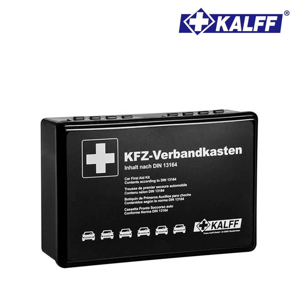 KFZ-Verbandkasten Standard – schwarz, 4-Kammer-Innentasche, Inhalt nach DIN 13164 – Bild 2