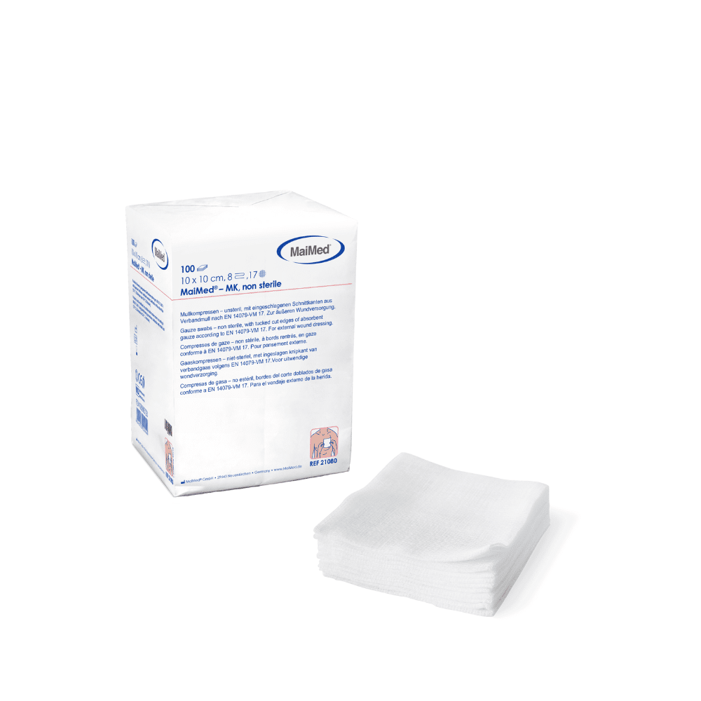 MaiMed MK unsteril Mullkompressen – 10 x 10 cm, 12-lagig, 17-fädig 10 Papiertüte à 100 Stk. – Bild 4
