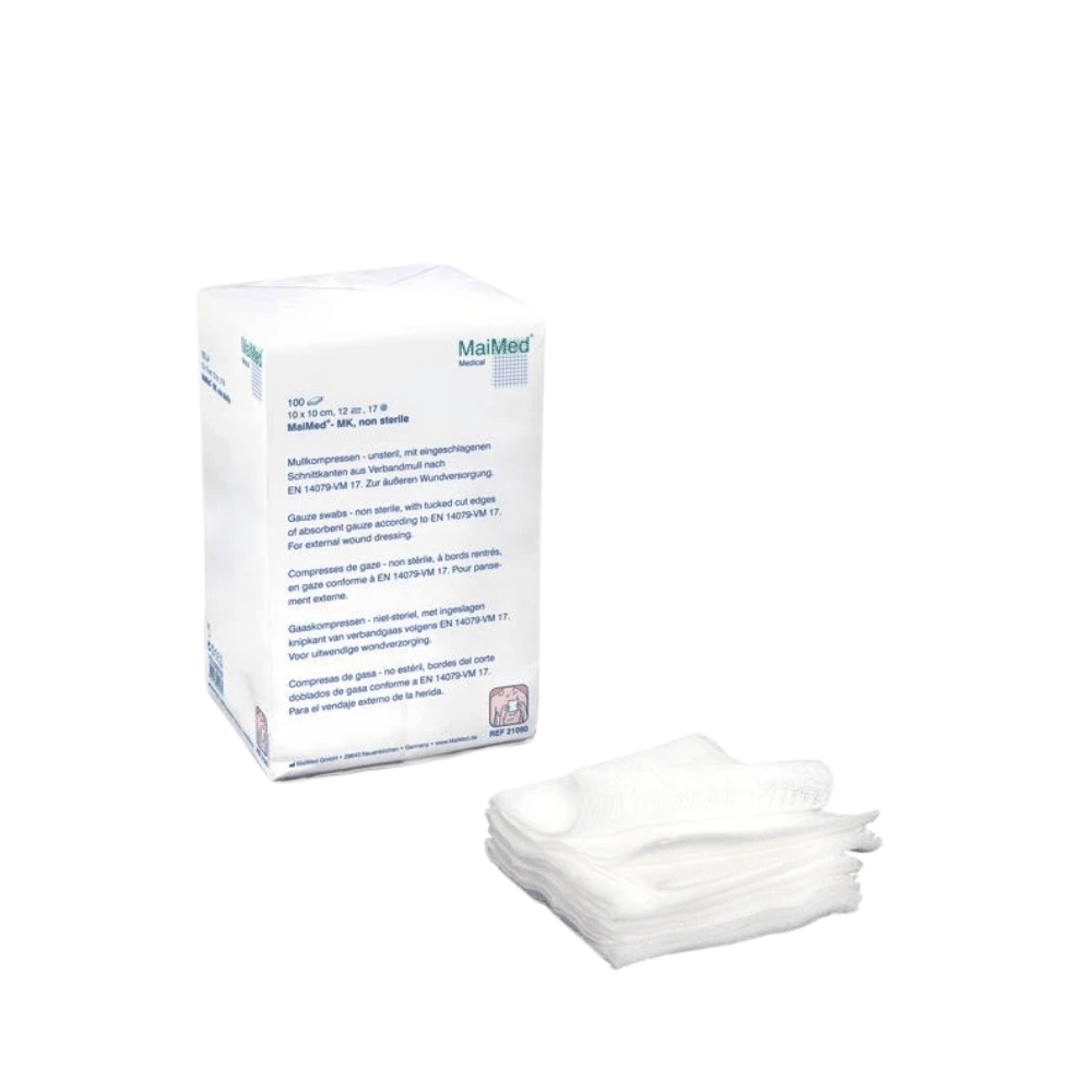 MaiMed MK unsteril Mullkompressen – 10 x 10 cm, 12-lagig, 17-fädig 10 Papiertüte à 100 Stk. – Bild 3
