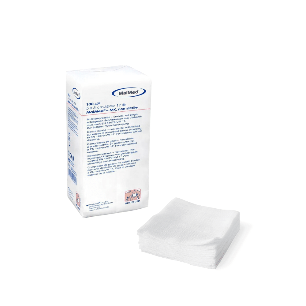 MaiMed MK unsteril Mullkompressen – 10 x 10 cm, 12-lagig, 17-fädig 10 Papiertüte à 100 Stk. – Bild 5