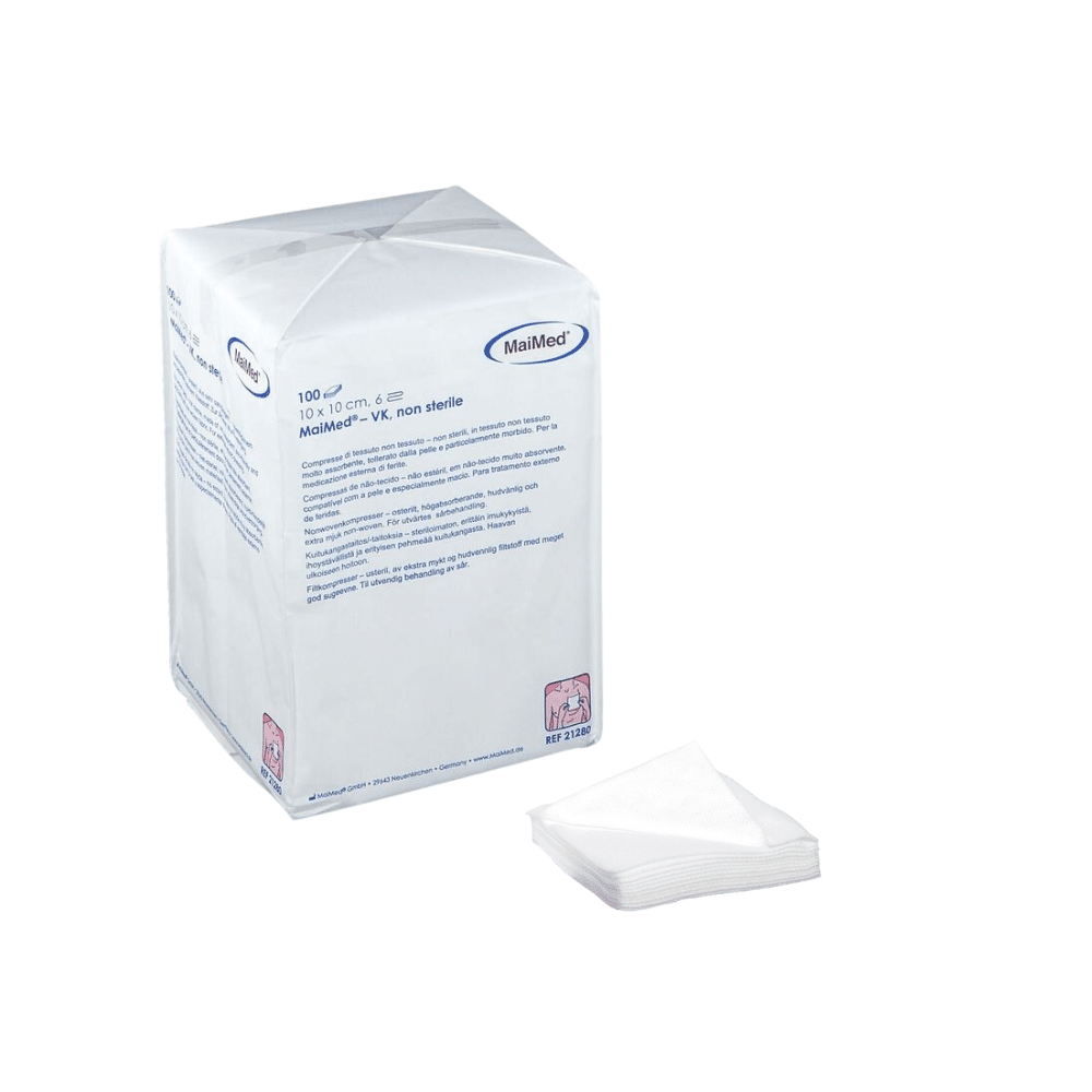 MaiMed VK unsteril 6-fach Vlieskompressen – 10 x 10 cm 20 Papiertüten à 100 Stk. – Bild 3