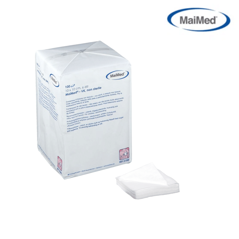 MaiMed VK unsteril 6-fach Vlieskompressen – 10 x 10 cm 20 Papiertüten à 100 Stk. – Bild 2