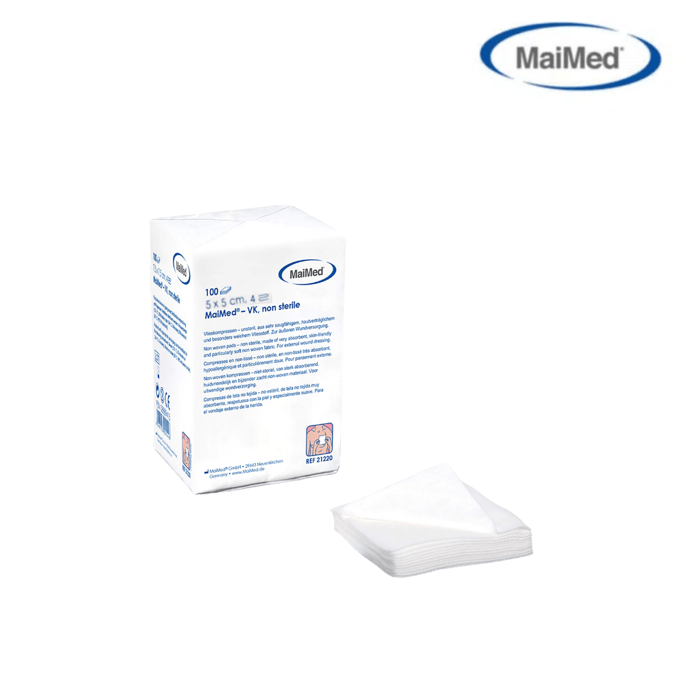 MaiMed VK unsteril 4-fach Vlieskompressen – 5 x 5 cm 20 Papiertüten à 100 Stk. – Bild 2