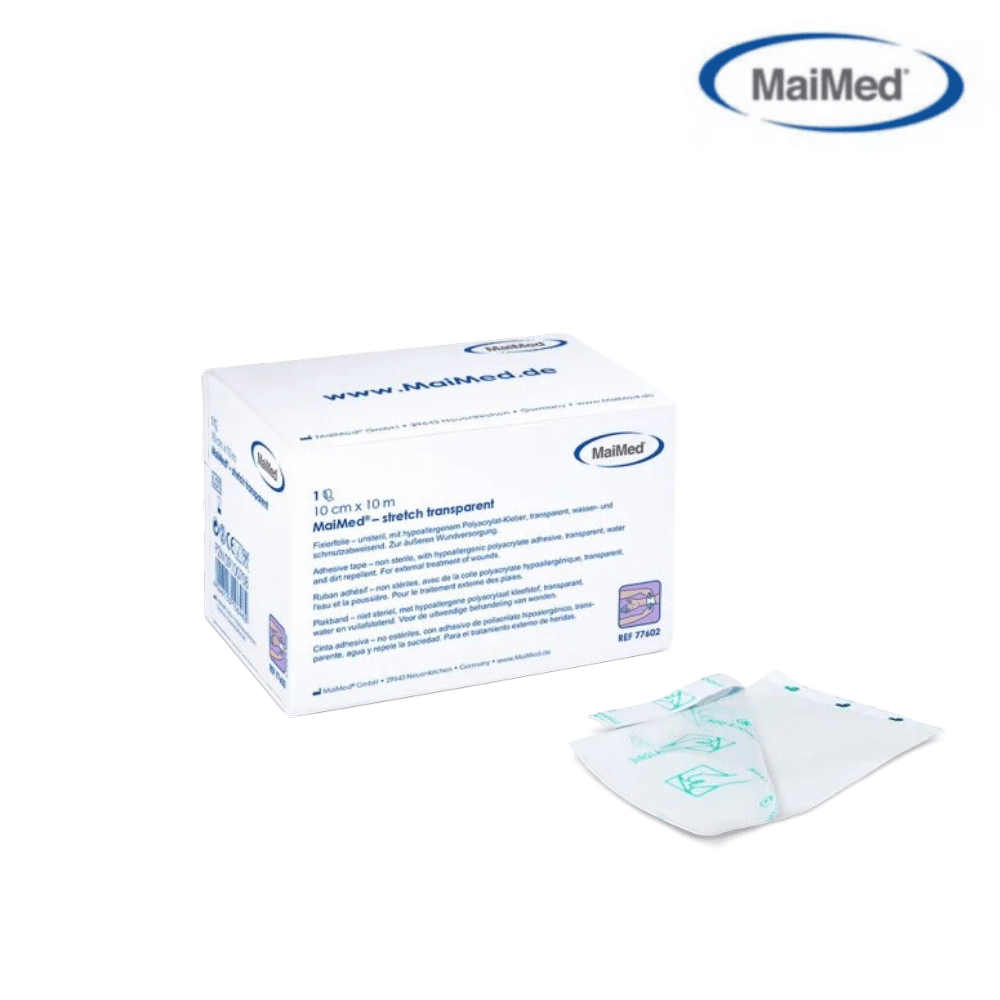 MaiMed stretch transparent unsteril Heft- und Fixierpflaster – 10cmx10m 50 Boxen à 1 Stk. – Bild 2