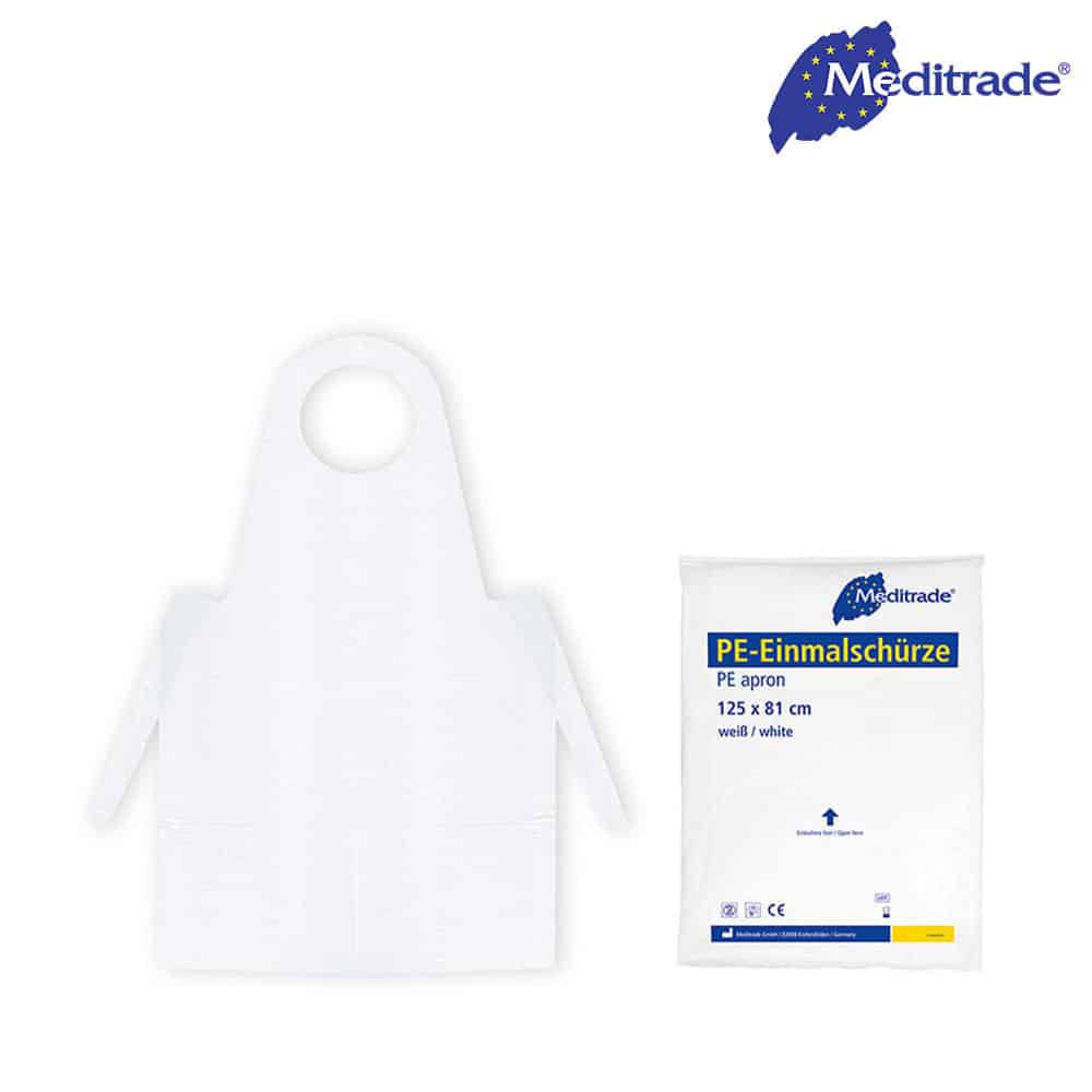Meditrade PE-Einmalschürze geblockt aus LDPE 140 x 81 cm 50 Stück – Bild 2