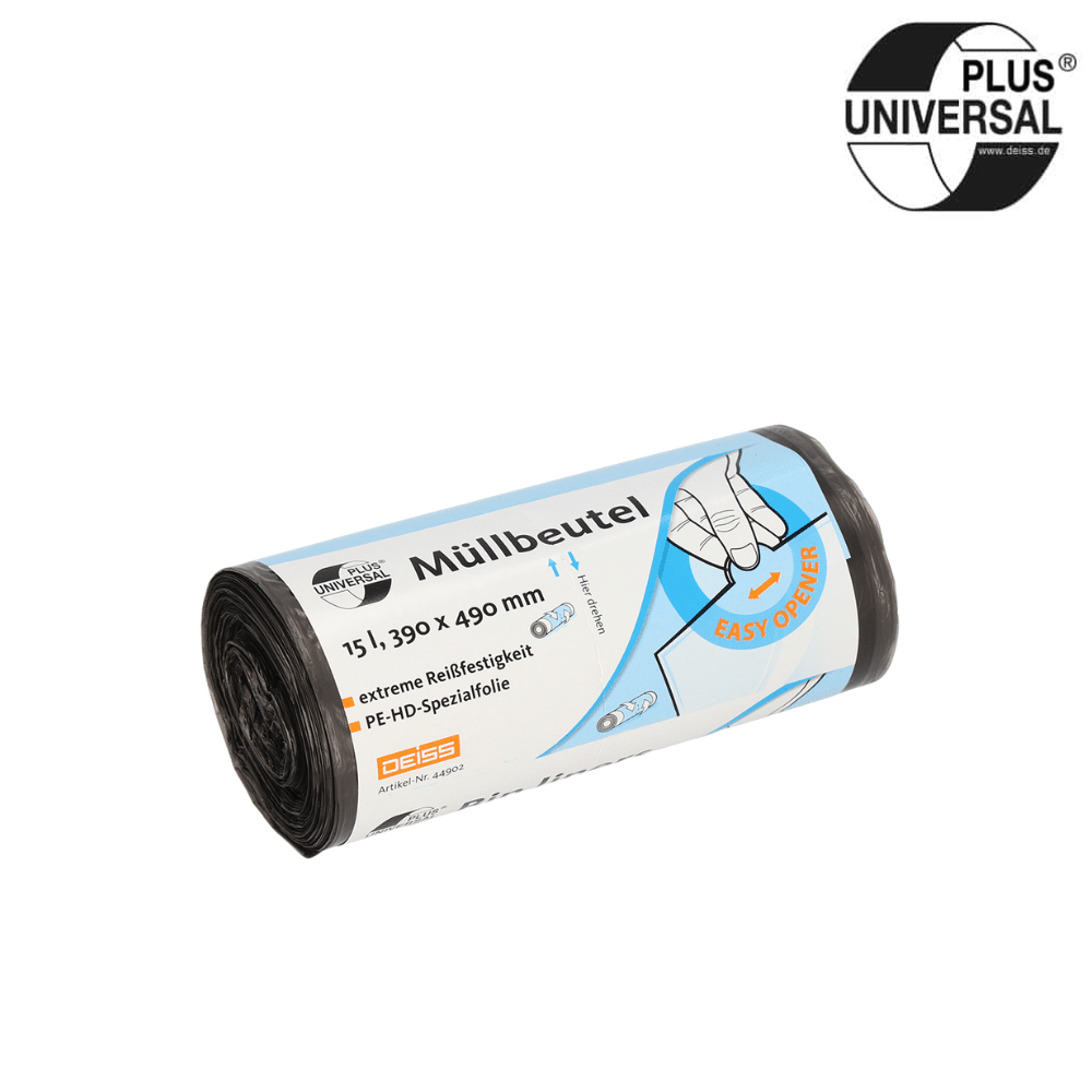 Universal plus Müllbeutel 15 Liter aus HDPE – deutlich reiß- und durchstoßfester als herkömmliche Müllbeutel – Bild 2