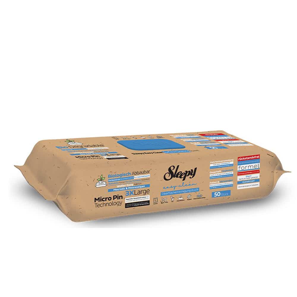 Sleepy Easy Clean Bio Oberflächen und Böden Reinigungstücher 2 in 1 Blau 1 Packung à 50 Tücher – Bild 5